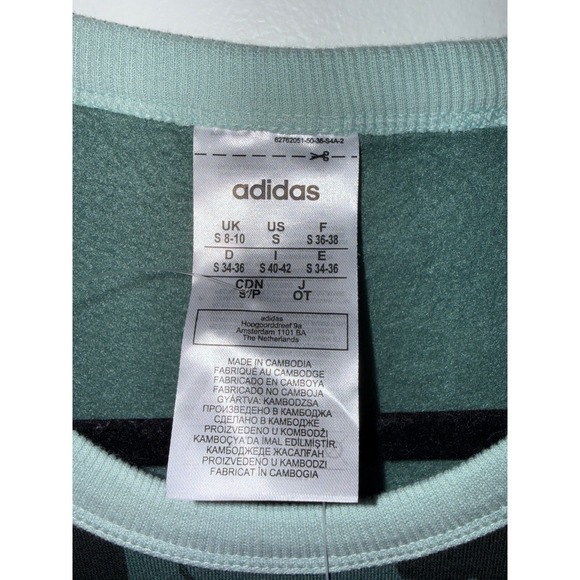 NWT Adidas Women S Camo Print Crewneck Sweatshirt Emerald Legend GL6378 - Picture 4 of 7